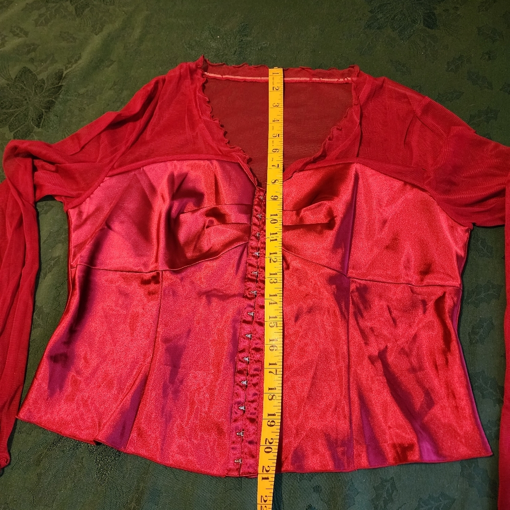 Vintage Forenza Red Corset Style Shirt size 16 - Picture 10 of 10